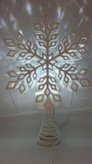 LED White Snowflake Tree Topper with timer