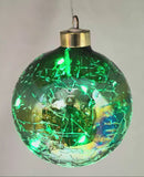 100MM USB Lighted Glass Ball Ornament - Green