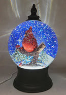LED Light Up Rotating Shimmer Cardinal Globe