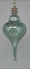 Sage Green Swirled Perfume Bottle Ornament