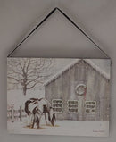 Fiber Optic Lighted Canvas Art - Grazing at the Barn