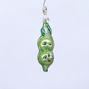 Two Peas In A Pod Glass Ornament