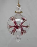 Blown Glass Pierced Starburst Ornament - Red