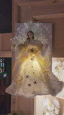 Gold/White Angel with Fiberoptic Aura - 16 Inch
