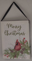 Fiber Optic Lighted Canvas Art - Merry Christmas Cardinal