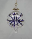Blown Glass Pierced Starburst Ornament - Purple