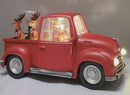 Lighted Reindeer Pickup Truck Waterglobe with Working Headlights