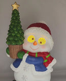 Cheerful Snowman with Moving Eyes and Christmas Tree