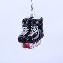 Hockey Skates Glass Ornament