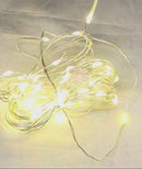 50-Light Battery-Operated Warm White Twinkle Fairy Silver Wire Lights