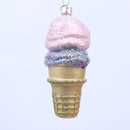 Double Dip Ice Cream  Glass Ornament