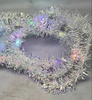 Silver Iridescent Tinsel Garland with Color-changing LEDs