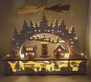 Lighted Wooden Village Scene - 18 inches wide