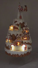 Musical Lighted Rotating Ginger Bread Mountain - 12 Inch