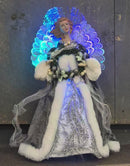 Ivory Lace Fiber Optic Angel Tree Topper – 16 Inch
