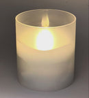 Hand-Poured Wax LED Candle in Frosted Glass