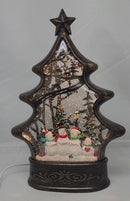 Illuminated Christmas Tree Water Globe  - Snowman
