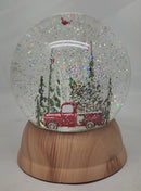 Lighted Spinning Waterglobe - Red Pickup