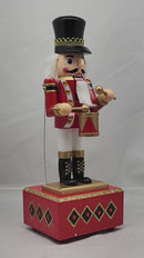 Wood Wind-Up Musical Nutcracker Figurine with Movement - Black Hat
