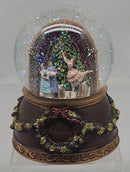 Nutcracker Tree Wood Base Music Glitterdome - 100mm