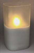 Hand-Poured Real Wax LED Candle in Square Frosted Glass