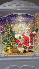 Battery Operated Warm White LED Lighted Santa With Gifts Lantern