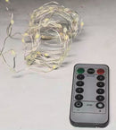 Warm White LED Multifunction Silver Wire Fairy Light Set