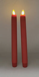 LuxuryLite LED Resin Taper Candle - 2 Pack - Red