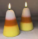 Candy Corn B/O Lighted Wax Candles - 2 Piece Set
