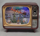 B/O Lighted Musical Holiday Village Scene Spinning Water Globe TV