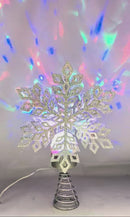 Lighted Silver Snowflake Tree Topper