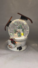 Lighted Spinning Snowman Water Globe Scene