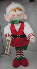Animated Fabric Elf - 21 Inch - Hand Saw