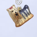 Yorkie Dog Glass Blown Ornament