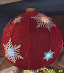Lighted Collapsible Ball Ornament- 30 Inches in Diameter - Red