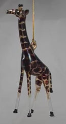 Amber and Cognac Giraffe Ornament with Clear Glass Legs