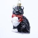 Tuxedo Kitty Glass Ornament