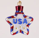 USA Star Glass Ornament