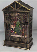 Water Lantern With Santa and Christmas Tree