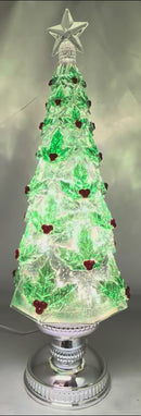 Lighted Spinning Waterglobe Christmas Tree - 16 Inch