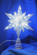 Twinkling Superbright LED Silver Starburst Treetopper