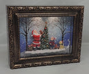 Lighted Spinning Water Globe Frame Santa Holiday