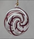 Peppermint Swirl Egyptian Glass Disc Ornament