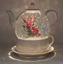 Lighted Water Globe Teapot - Cardinals