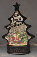 Illuminated Christmas Tree Water Globe  - Santa