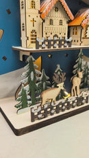 Battery-Operated Light-Up LED Wooden Christmas Tree With Village Scene