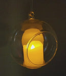 Battery-Operated Lighted LED Candle In Glass Ball Ornament