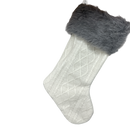 21" Knit Fabric Stocking - Grey Cuff
