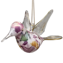 Blown Glass Hummingbird - Lilac Marble - Christmas >> Ornaments >> Birds - by Unique Ornaments