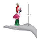 Yard Flamingo Glass Ornament